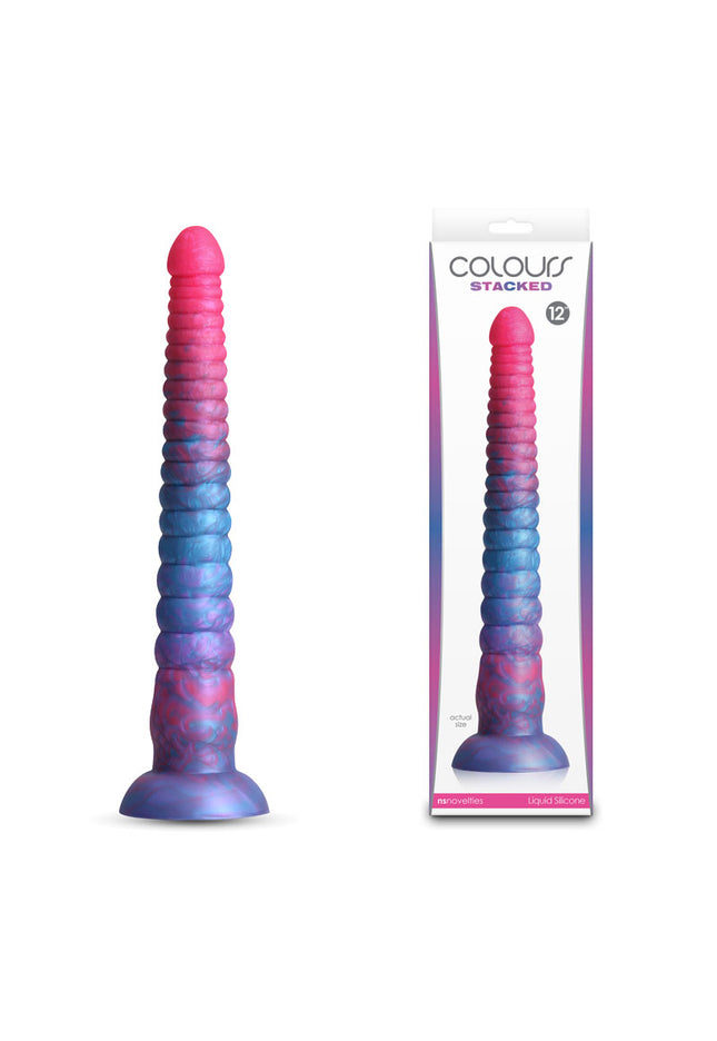 Colours Stacked - 12'' Dildo - Pink/Blue - Pink/Blue 30.6 cm Fantasy Dildo