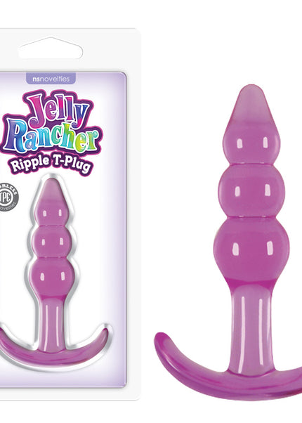 Jelly Rancher Ripple T-Plug - Purple - Purple 10.9 cm (4.3'') Butt Plug