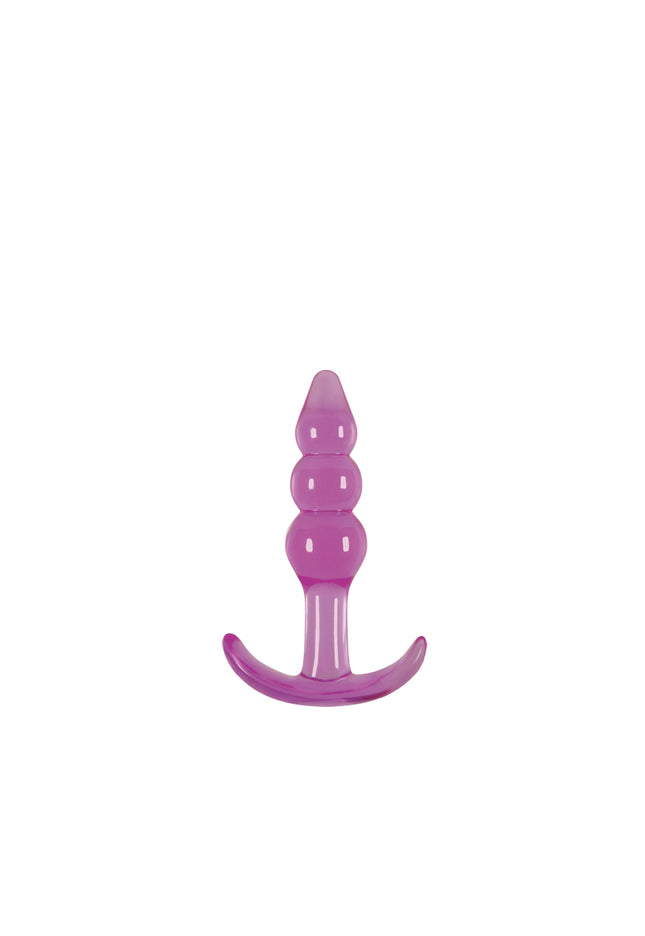 Purple plastic object on a white background