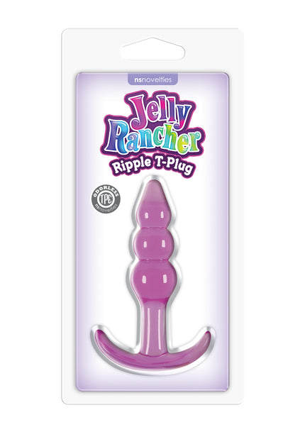 Jelly Rancher Ripple T-Plug - Purple - Purple 10.9 cm (4.3'') Butt Plug