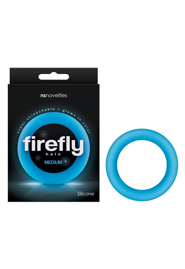 Firefly Halo - Glow In Dark Blue Medium 55 mm Cock Ring