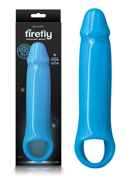 Firefly - Fantasy Extenstion - Glow in Dark Blue Large Penis Pextension Sleeve