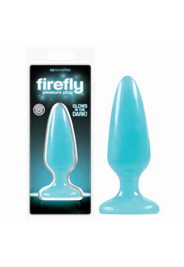 Firefly Pleasure Plug - Glow-in-the-Dark Blue 12.7 cm (5'') Medium Butt Plug