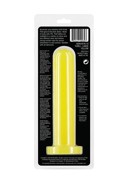 Firefly - Thrill - Yellow - Large - Glow in Dark Yellow 19.3 cm Large Dildo