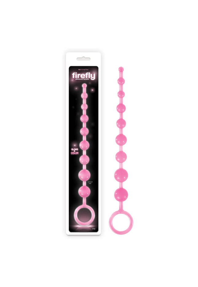 Firefly Pleasure Beads - Glow-in-Dark Pink 30 cm (11.8'') Anal Beads
