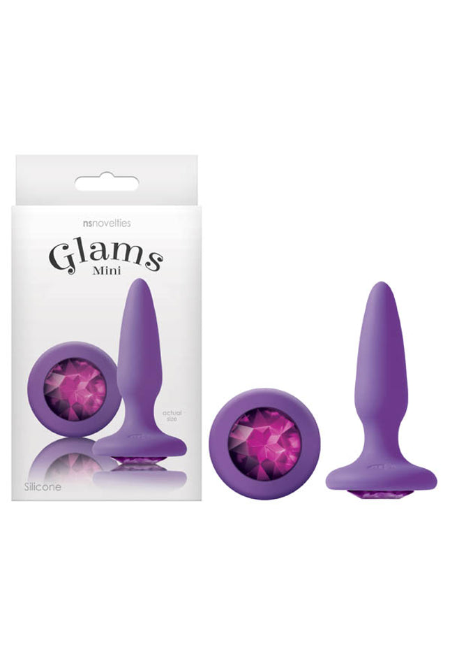 Glams Mini - Purple 8.4 cm (3.3'') Butt Plug with Sparkling Gem