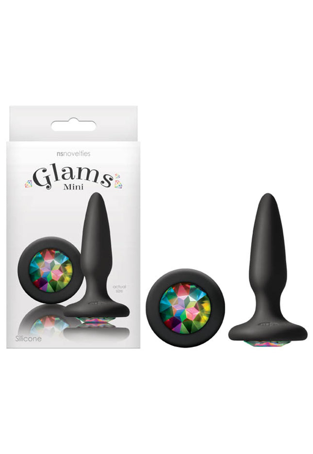 Glams Mini - Black 8.4 cm (3.3'') Butt Plug with Sparkling Gem