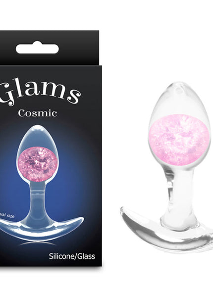 Glams Cosmic - Small - Pink - Clear/Pink 8.1 cm Small Butt Plug
