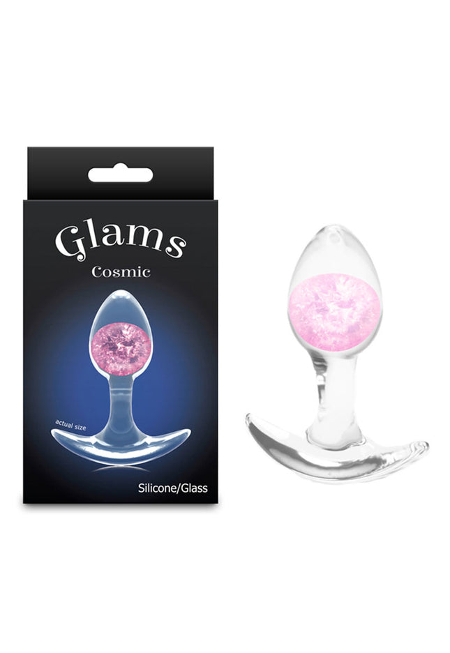 Glams Cosmic - Small - Pink - Clear/Pink 8.1 cm Small Butt Plug