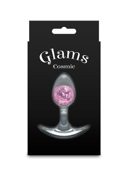 Glams Cosmic - Small - Pink - Clear/Pink 8.1 cm Small Butt Plug
