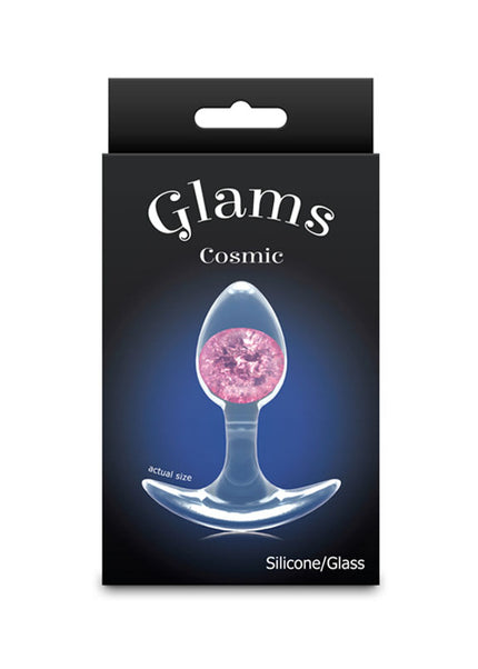 Glams Cosmic - Small - Pink - Clear/Pink 8.1 cm Small Butt Plug