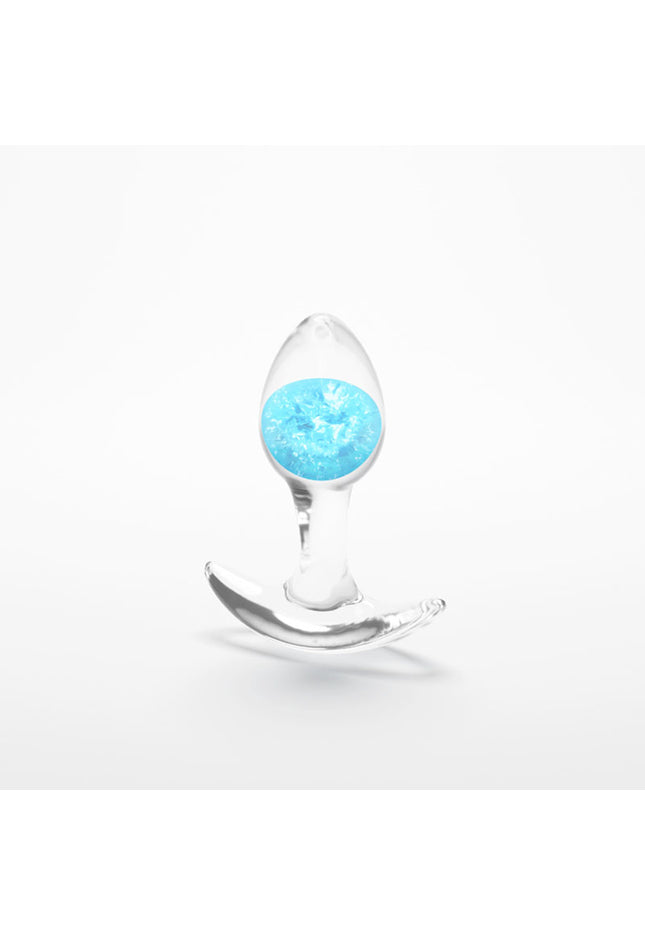 Glams Cosmic - Small - Blue - Clear/Blue 8.1 cm Small Butt Plug