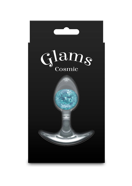 Glams Cosmic - Small - Blue - Clear/Blue 8.1 cm Small Butt Plug