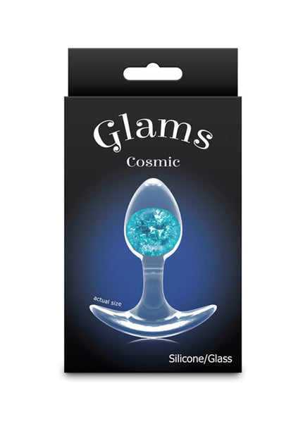 Glams Cosmic - Small - Blue - Clear/Blue 8.1 cm Small Butt Plug