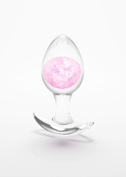Glams Cosmic - Medium - Pink - Clear/Pink 9.5 cm Small Butt Plug