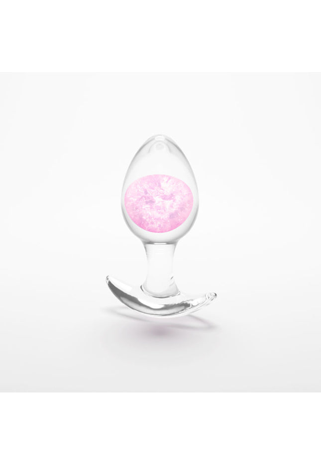 Glams Cosmic - Medium - Pink - Clear/Pink 9.5 cm Small Butt Plug
