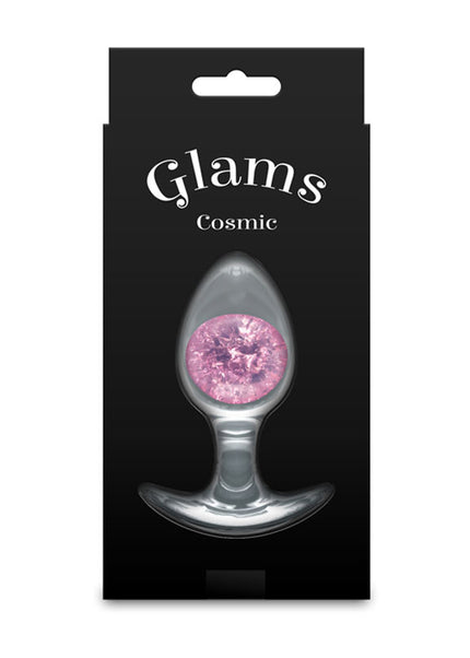Glams Cosmic - Medium - Pink - Clear/Pink 9.5 cm Small Butt Plug
