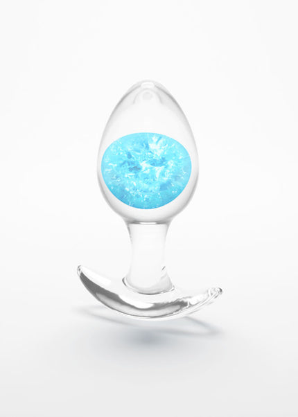 Glams Cosmic - Medium - Blue - Clear/Blue 9.5 cm Small Butt Plug