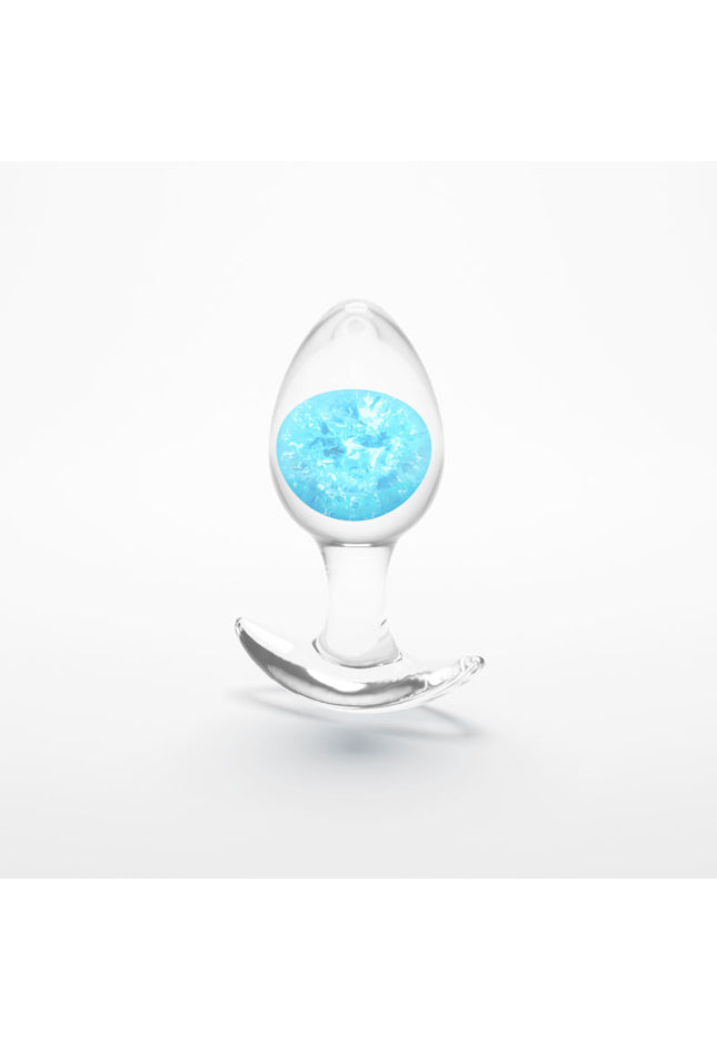 Glams Cosmic - Medium - Blue - Clear/Blue 9.5 cm Small Butt Plug
