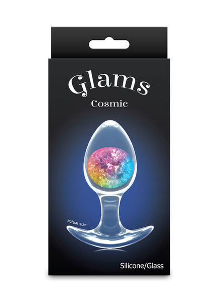 Glams Cosmic - Medium - Rainbow - Clear/Rainbow 9.5 cm Small Butt Plug