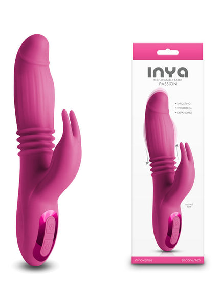 INYA Passion - Pink - Pink 22.2 cm USB Rechargeable Thrusting Rabbit Vibrator