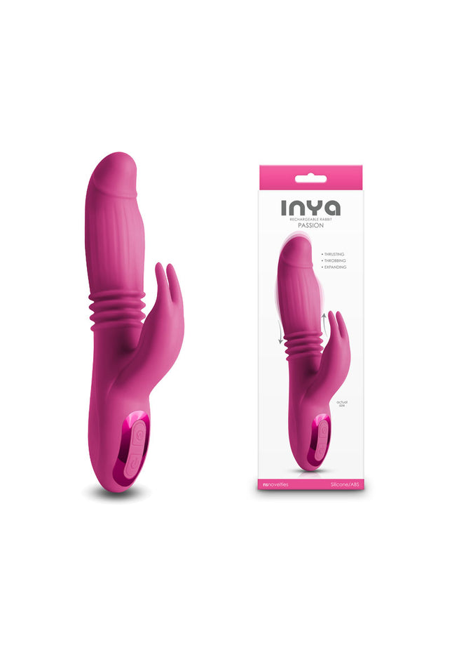 INYA Passion - Pink - Pink 22.2 cm USB Rechargeable Thrusting Rabbit Vibrator