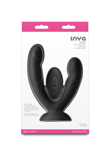 INYA Duet - Black - Black USB Rechargeable Vibrating Double Dildo with Wireless Remote