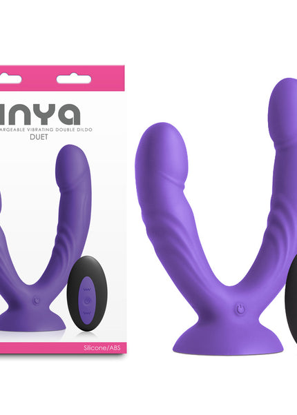 INYA Duet - Purple - Purple USB Rechargeable Vibrating Double Dildo with Wireless Remote