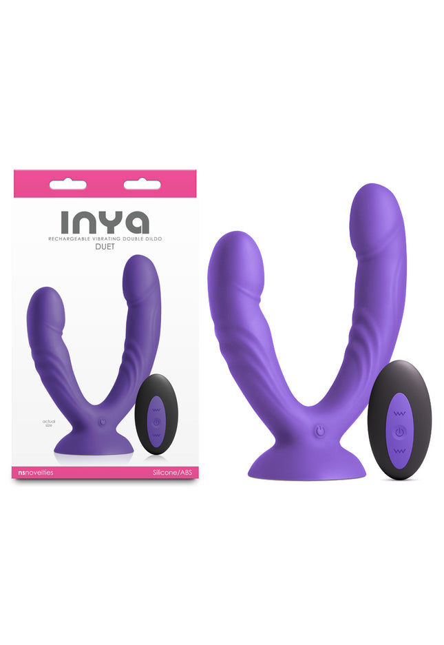 INYA Duet - Purple - Purple USB Rechargeable Vibrating Double Dildo with Wireless Remote