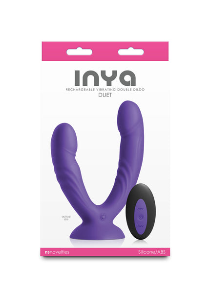 INYA Duet - Purple - Purple USB Rechargeable Vibrating Double Dildo with Wireless Remote