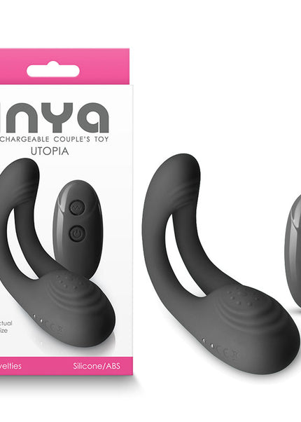 INYA Utopia - Black - Black USB Rechargeable Stimulator with Remote