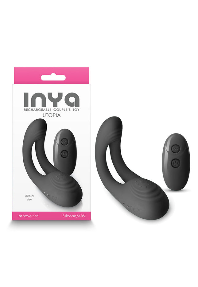 INYA Utopia - Black - Black USB Rechargeable Stimulator with Remote