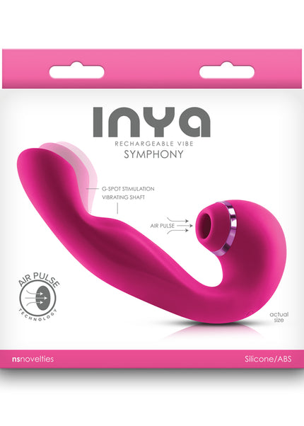 INYA Symphony - Pink - Pink 17.1 cm USB Rechargeable Vibrator with Air Clit Stim