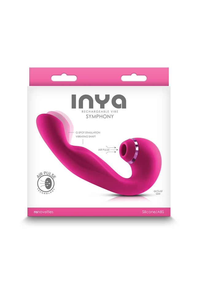 INYA Symphony - Pink - Pink 17.1 cm USB Rechargeable Vibrator with Air Clit Stim