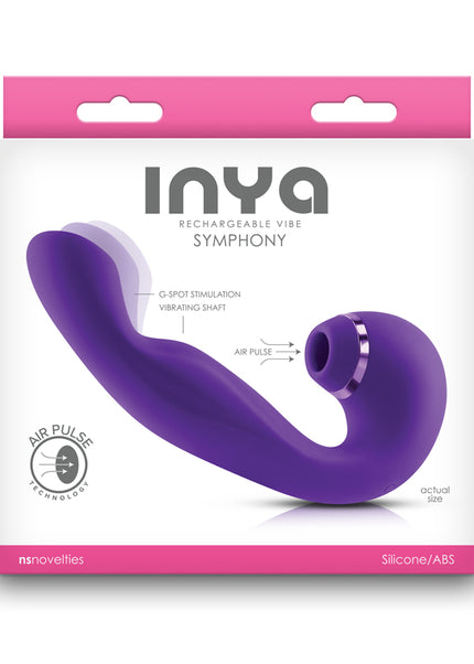 INYA Symphony - Purple - Purple 17.1 cm USB Rechargeable Vibrator with Air Clit Stim