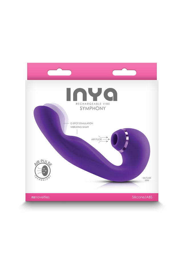 INYA Symphony - Purple - Purple 17.1 cm USB Rechargeable Vibrator with Air Clit Stim