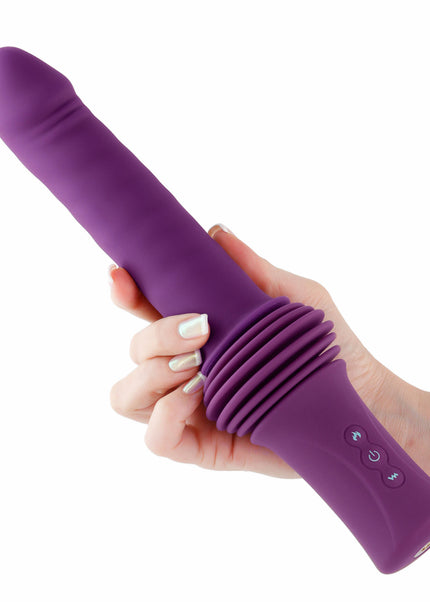 INYA Super Stroker - Purple - Purple 36.8 cm USB Rechargeable Thrusting Vibrator with Remote Control & Stand