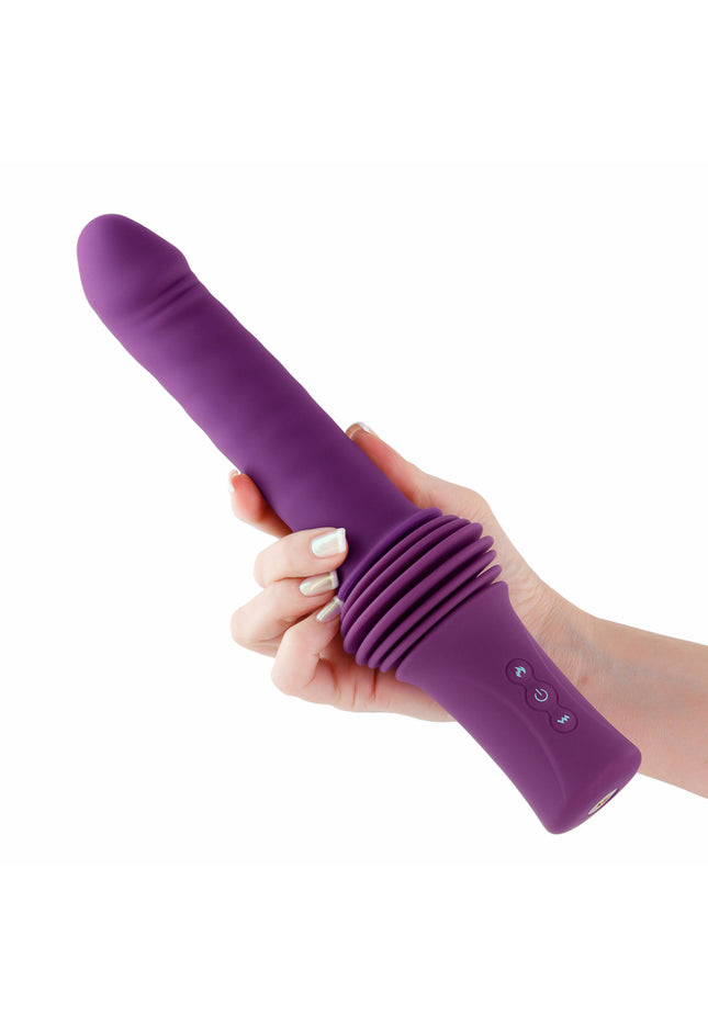 INYA Super Stroker - Purple - Purple 36.8 cm USB Rechargeable Thrusting Vibrator with Remote Control & Stand
