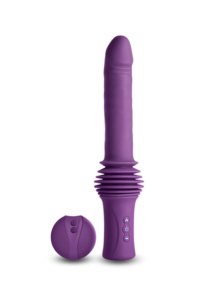 INYA Super Stroker - Purple - Purple 36.8 cm USB Rechargeable Thrusting Vibrator with Remote Control & Stand