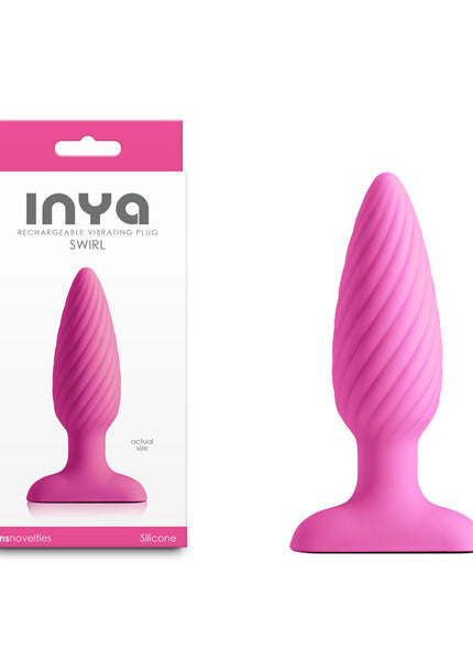 INYA Swirl - Pink - Pink 10.7 cm USB Rechargeable Vibrating Butt Plug