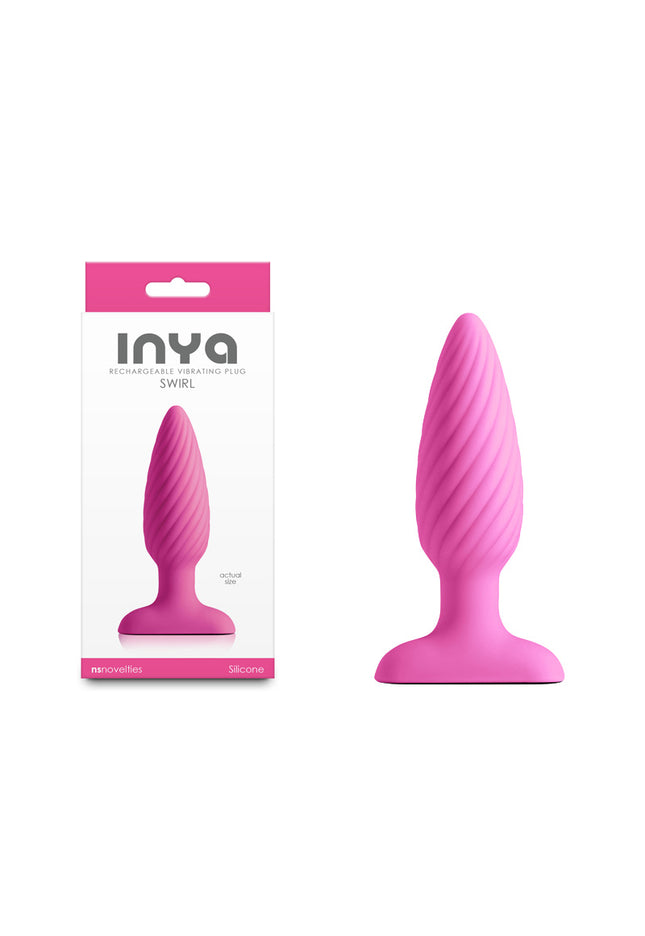 INYA Swirl - Pink - Pink 10.7 cm USB Rechargeable Vibrating Butt Plug