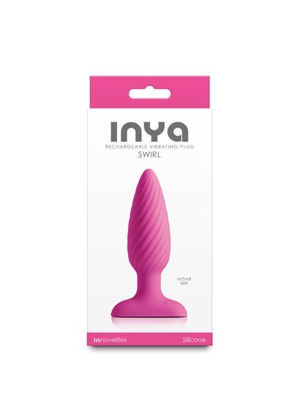 INYA Swirl - Pink - Pink 10.7 cm USB Rechargeable Vibrating Butt Plug