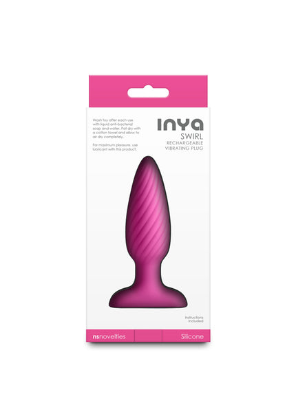 INYA Swirl - Pink - Pink 10.7 cm USB Rechargeable Vibrating Butt Plug