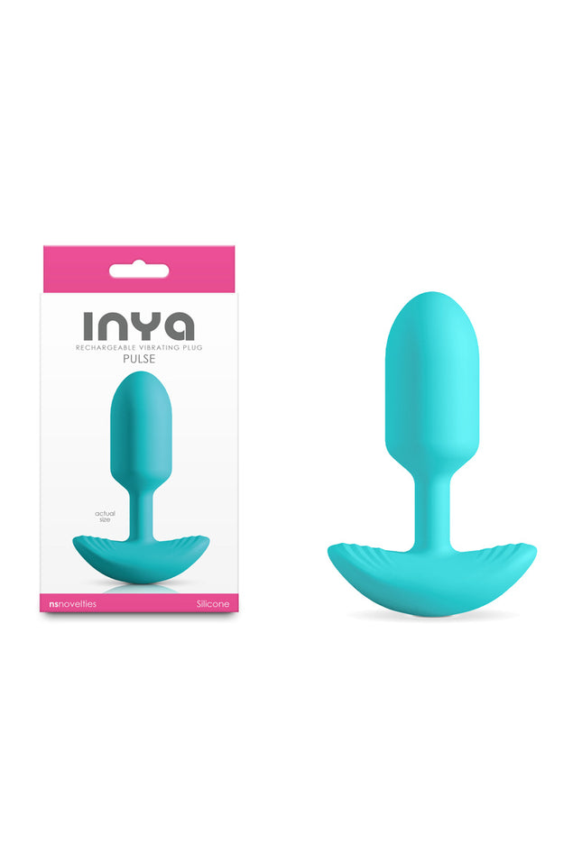 INYA Pulse - Teal - Teal 11 cm USB Rechargeable Vibrating Butt Plug
