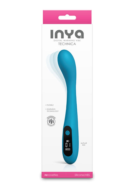 INYA Technica - Teal - Teal 19.2 cm USB Rechargeable Warming Vibrator