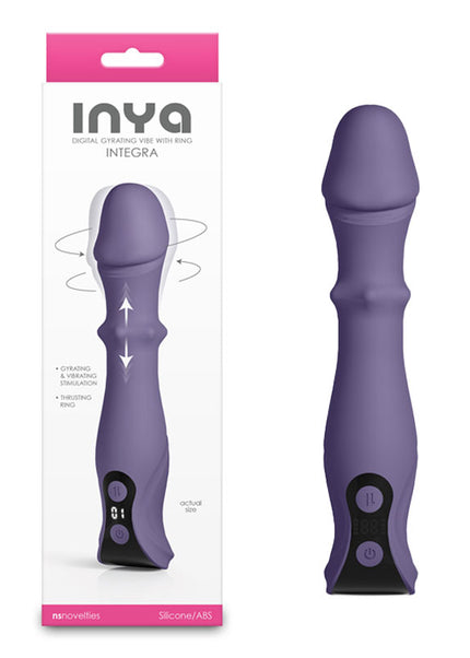 INYA Integra - Gray - Grey 18.2 cm USB Rechargeable Vibrator with Sliding Ring Shaft