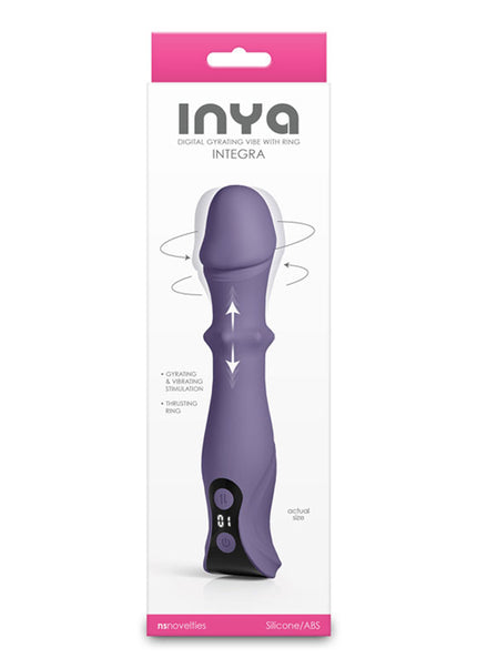 INYA Integra - Gray - Grey 18.2 cm USB Rechargeable Vibrator with Sliding Ring Shaft