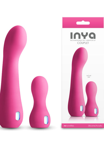 INYA Couplet - Pink - Pink USB Rechargeable Vibrators - Set of 2 Sizes
