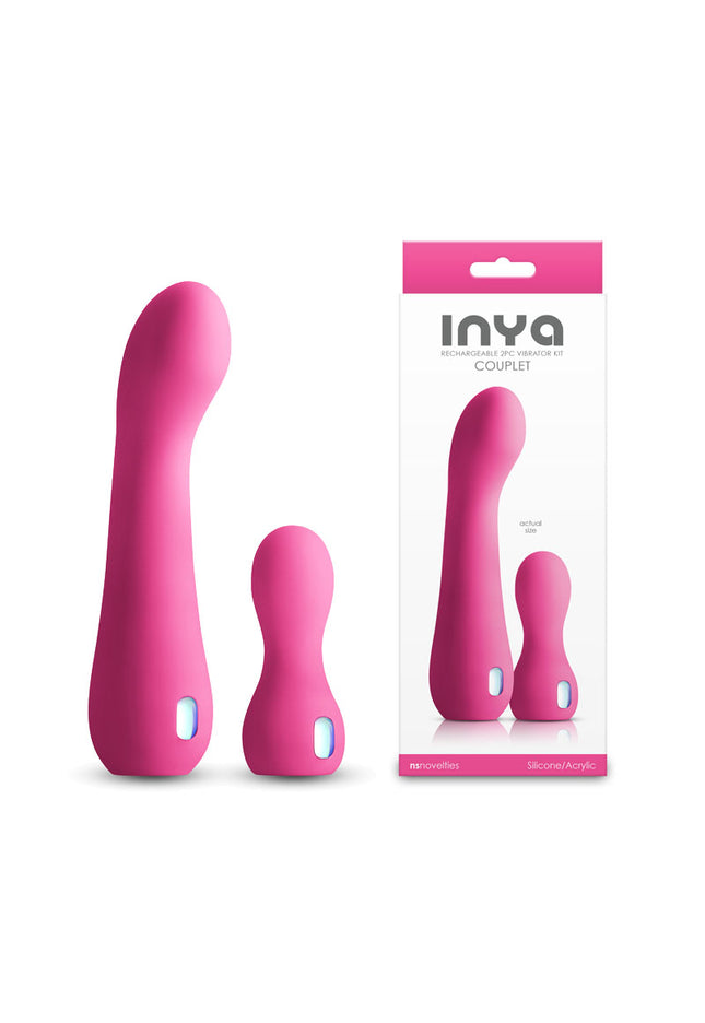 INYA Couplet - Pink - Pink USB Rechargeable Vibrators - Set of 2 Sizes