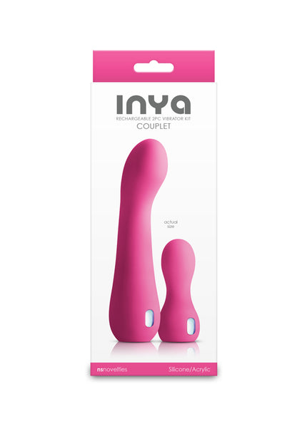INYA Couplet - Pink - Pink USB Rechargeable Vibrators - Set of 2 Sizes